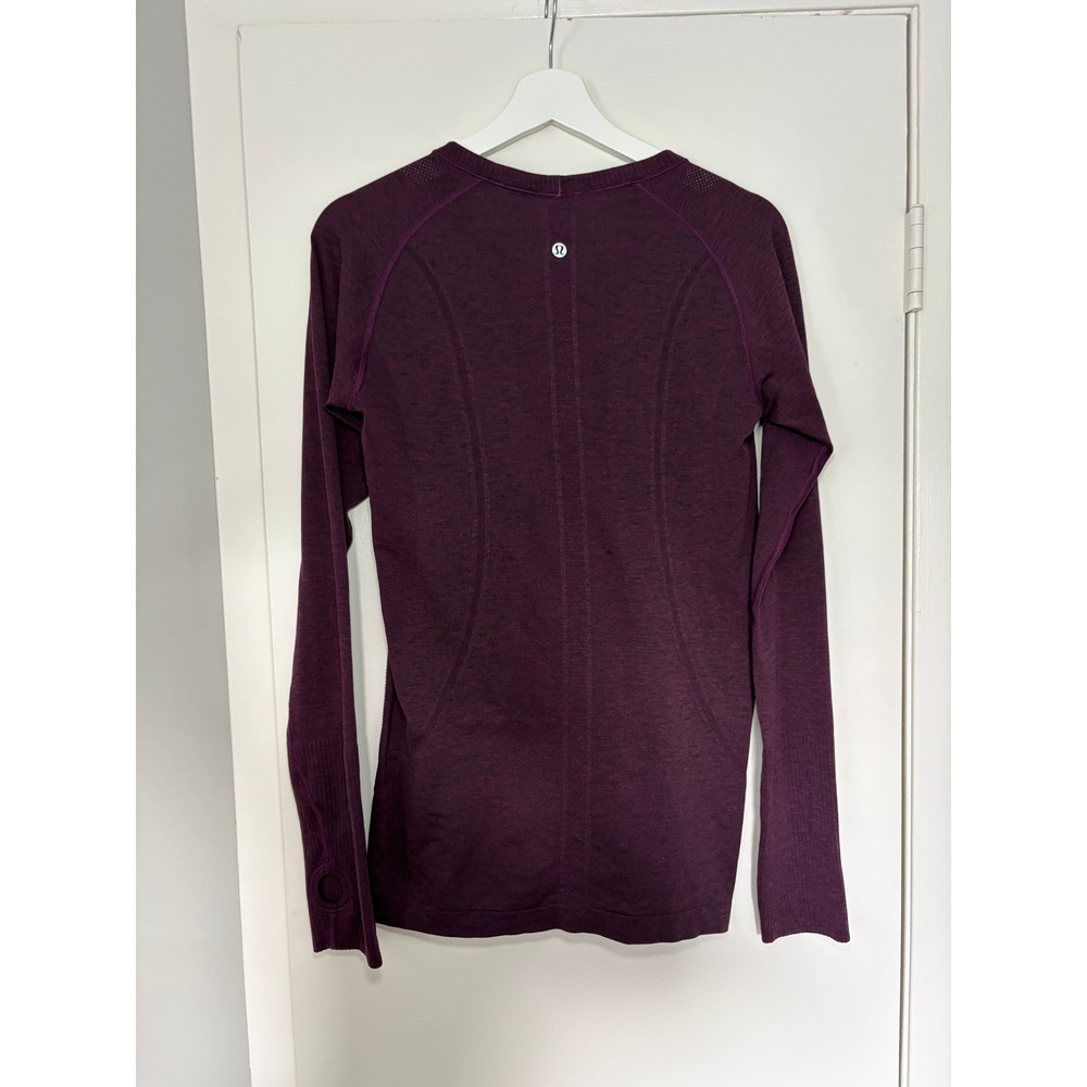 Lululemon Swiftly Tech Long Sleeve 2.0 Size 10 Dark Purple Heathered Workout Top